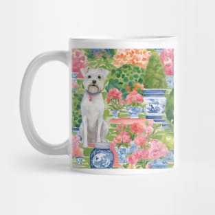 Cute terrier in chinoiserie garden Mug